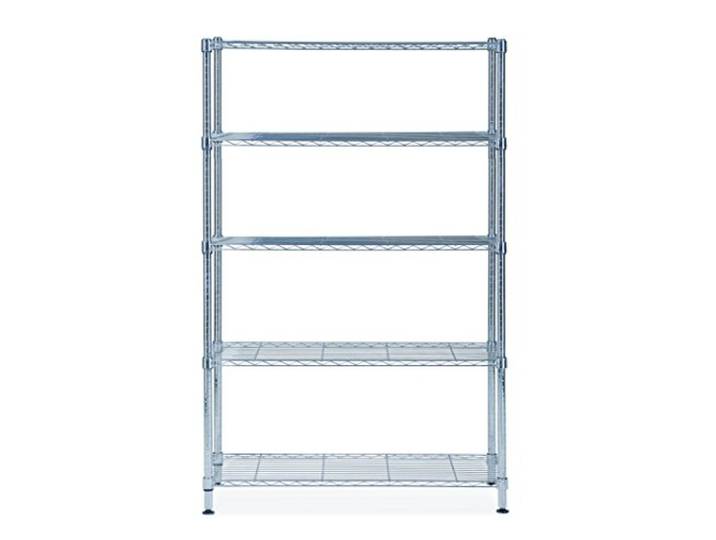 Alba MOBI5L Etagères avec 5 Tablettes Fil Métal Chromé L