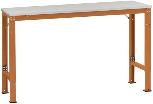 Manuflex AU7007.2001 Arbeits-Grundtisch UNIVERSAL Spezial mit Kunststoffplatte, BxTxH = 1000x600x722-1022mm Rotorange (RAL 2001)