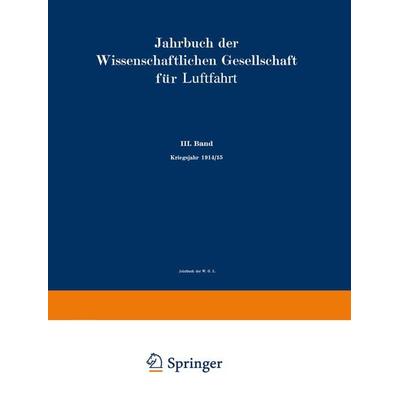 Jahrbuch der Wissenschaftlichen Gesellschaft für Luftfahrt, Taschenbuch von Wissenschaftliche gesellschaft für Luftfahrt, Springer Berlin,