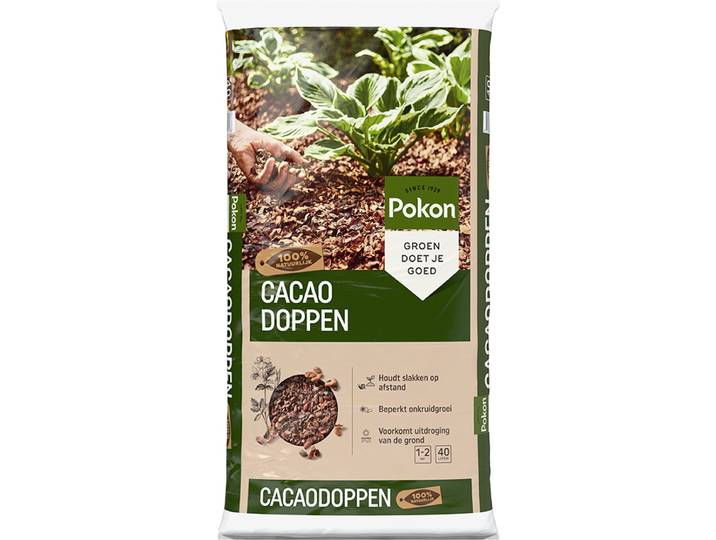 Pokon Cacaodoppen - 40l - Cacaodoppen voor grondbedekking - Bodembedekkers - Houdt slakken op afstand
