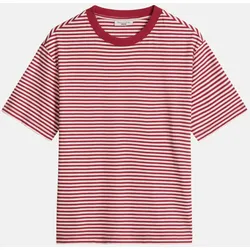Basic T-Shirt mit Streifenmuster Rot S