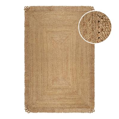 Teppich GREEN LOOOP "June", beige (natur), B:160cm H:12mm L:230cm, Jute, Teppiche, Teppich, handgewebt, robust, strapazierfähig, skandinavisch, Naturfaser