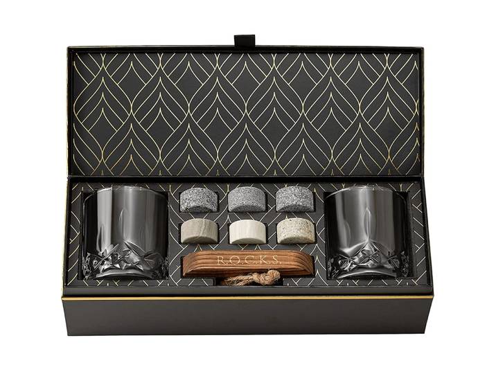 Signature Whiskeygläser mit Kühlsteinen Geschenkset