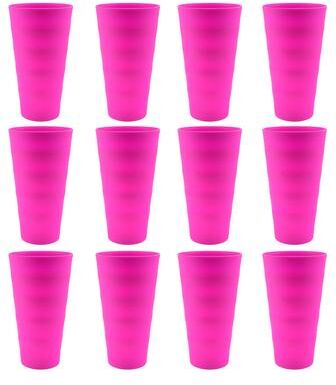 ybm home Break-Resistant Plastic Cups 18oz, Reusable Design