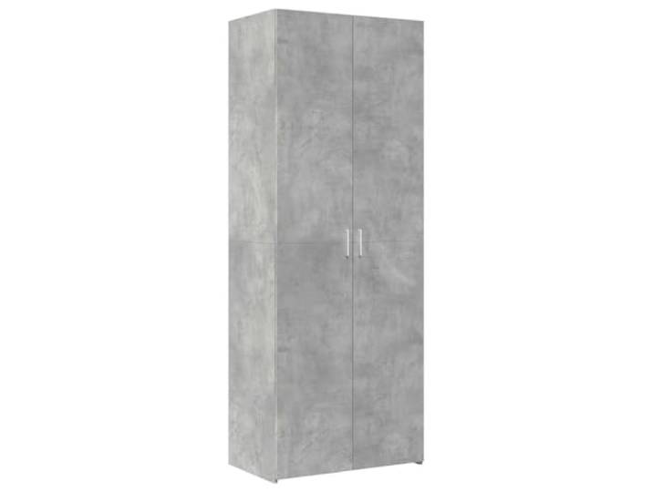 Highboard Betongrau 70x42,5x185 cm Holzwerkstoff Mit Griffen, Fächern und Türen, reichlich Stauraum, pflegeleicht, vielseitig einsetzbar