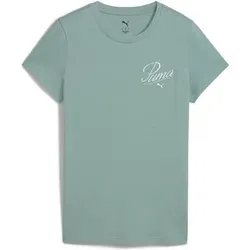 PUMA Damen Shirt ESS SCRIPT Tee, Größe XS in Grau Grau