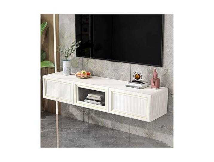 Hhmmei2024-23 Schwebender TV-Schrank an der Wand Entertainment Media Console Center Großer TV-Schrank mit Stauraum Entertainment-Center(Klein)