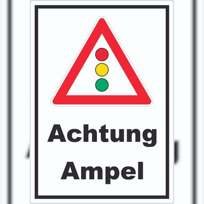 HB-Druck Aufkleber Achtung Ampel A5 (148x210mm)