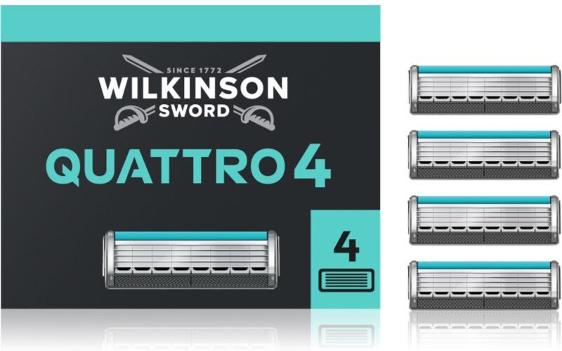 Wilkinson Sword Quattro Essential 4 Titanium Sensitive lames de rechange 4 pcs