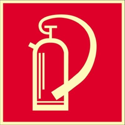 Aufkleber Feuerlöscher, Folie, langnachleuchtend, 160-mcd, 100x100 mm