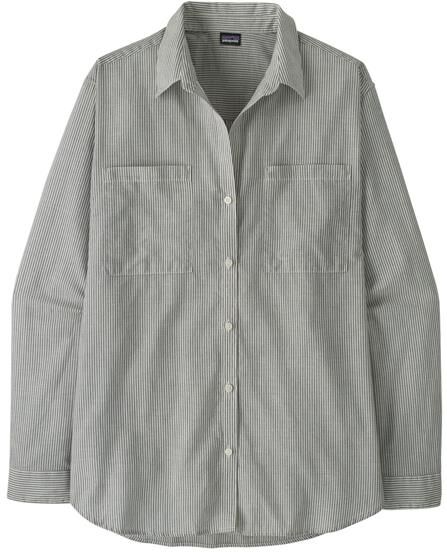 Patagonia Womens LW A/C Buttondown, Solstice Stripe / Smolder Blue XL