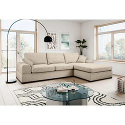 Ecksofa Veda Beige Flachgewebe