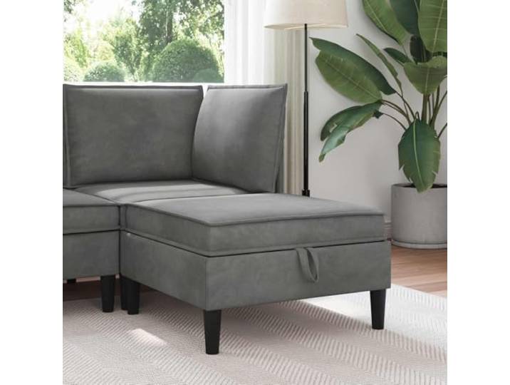 YUTAASU Sofa-Hocker mit Stauraum Dunkelgrau Samt Stabiler Sperrholzrahmen, Schaumstoffkissen, Abnehmbarer Bezug, Modernes Design für Wohnzimmer