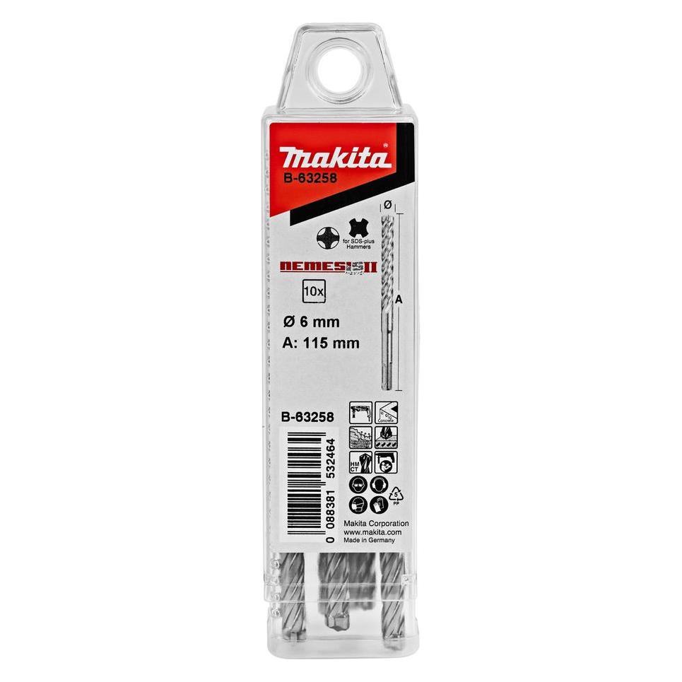 Makita NEMESIS2 SDS+ Bohrer 6x115 10Stk (6 mm) (B-63258)