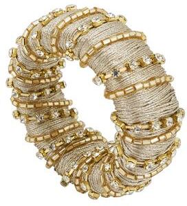 Saro Lifestyle Elegant Simplicity Beaded Napkin Ring (Set of 4)