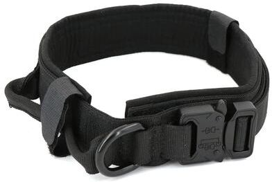 Uplift Essentials Tactical Military Dog Collar With Integrated Control Handle black l