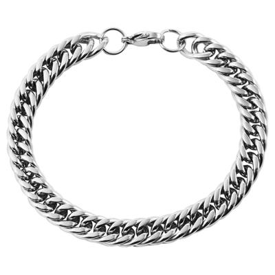 Armband ADELIA´S "Armband – Panzerarmband aus Edelstahl 24 cm", silber, Armbänder, Damen, 24cm, Edelstahl, Armband, Zum Verschenken – ideal zum Jubiläum