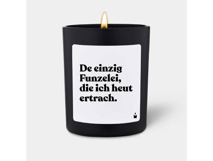 Duftkerze Schwarz Woody De einzig Funzelei, die ich heut ertrach.