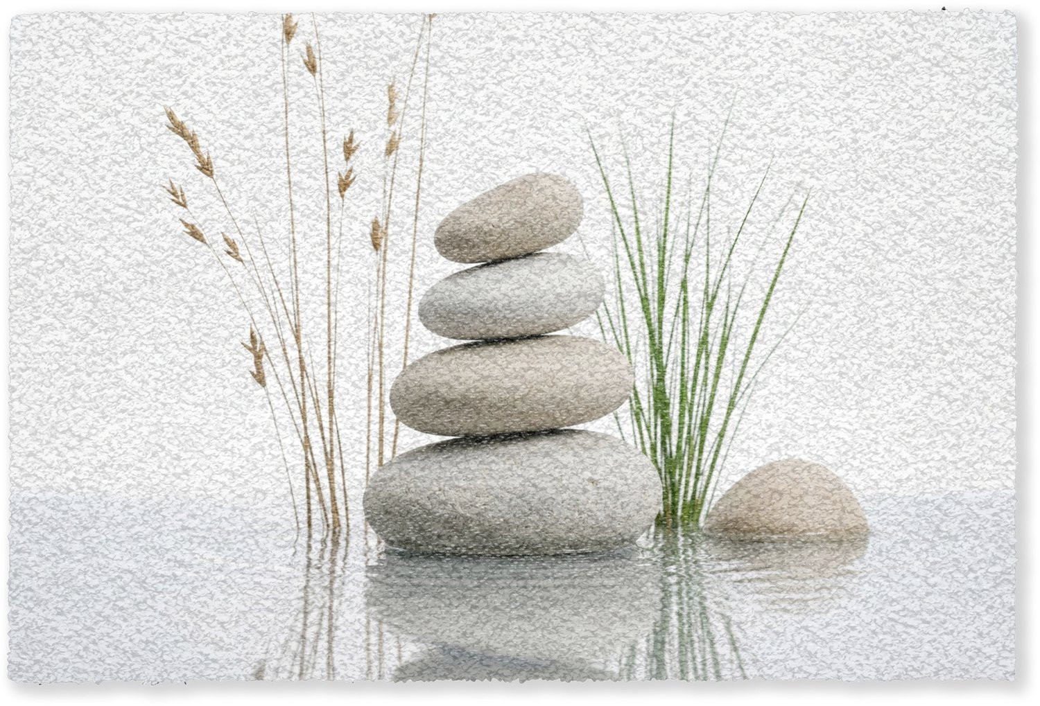 Sereen Deurmat met Stenen Print - Grijs - 180 x 120 cm