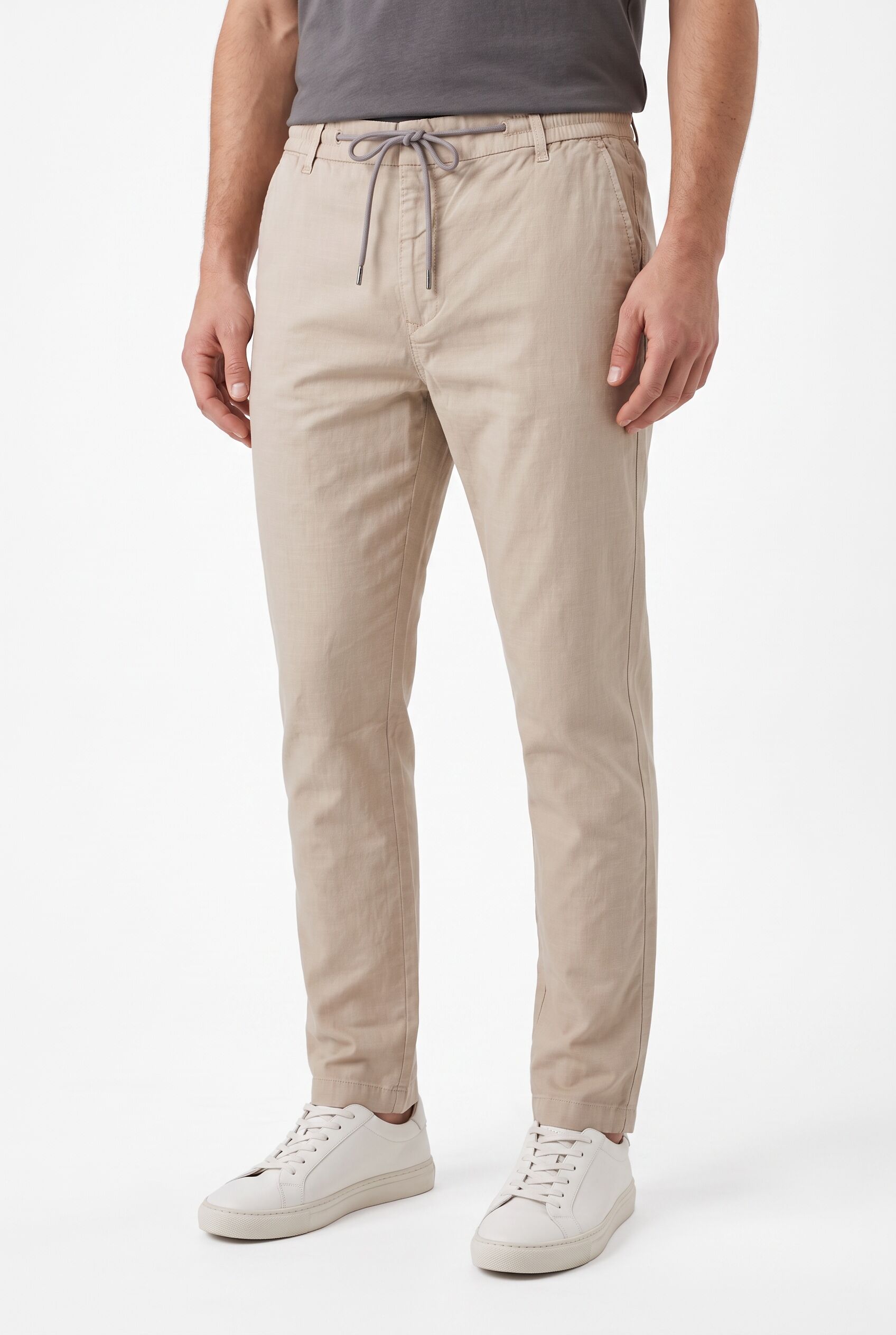 Chinohose PIERRE CARDIN "PC-Chambery", Herren, Gr. 32, Länge 32, beige (twill), Web, Obermaterial: 98% Baumwolle, 2% Elasthan, normal lang, Hosen Chinohose, Tunnelzug zur Weitenregulierung twill 32, Länge 32