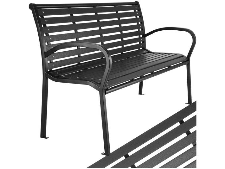 Tuinbank Pino 3-zitter 126x62x81,5cm - zwart