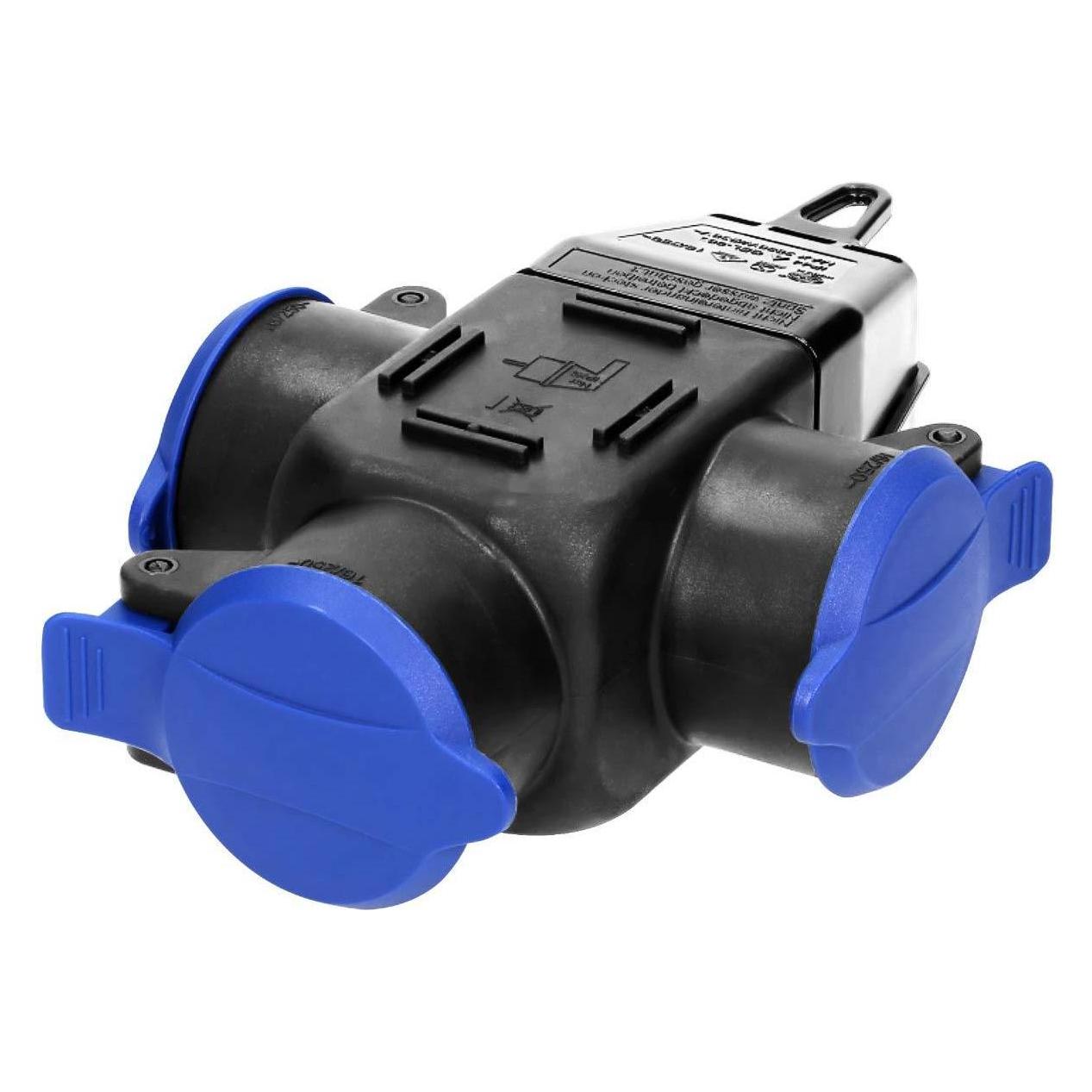 MGA ORNO OR-AE-1346(GS) Hermetischer Verteiler mit 3-Steckdosen Schlagfest IP44 Stecker Schuko Version (OR-AE-1346(GS))