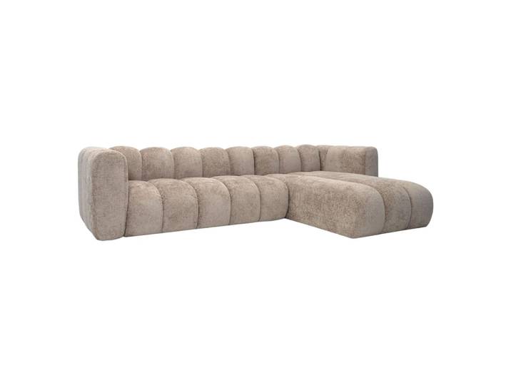 Canapé d'angle réversible en tissu taupe