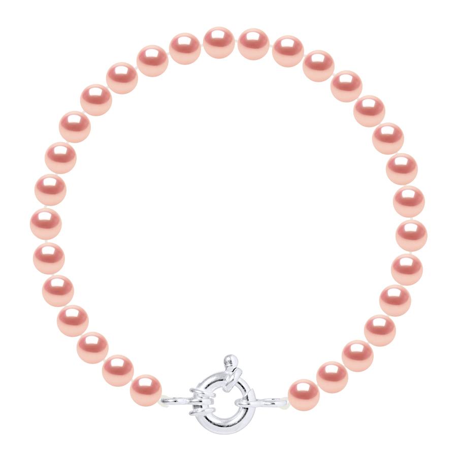 Rank armband Water Parels Sweet Round 6-7 mm natuurlijke Rose Luxury 925