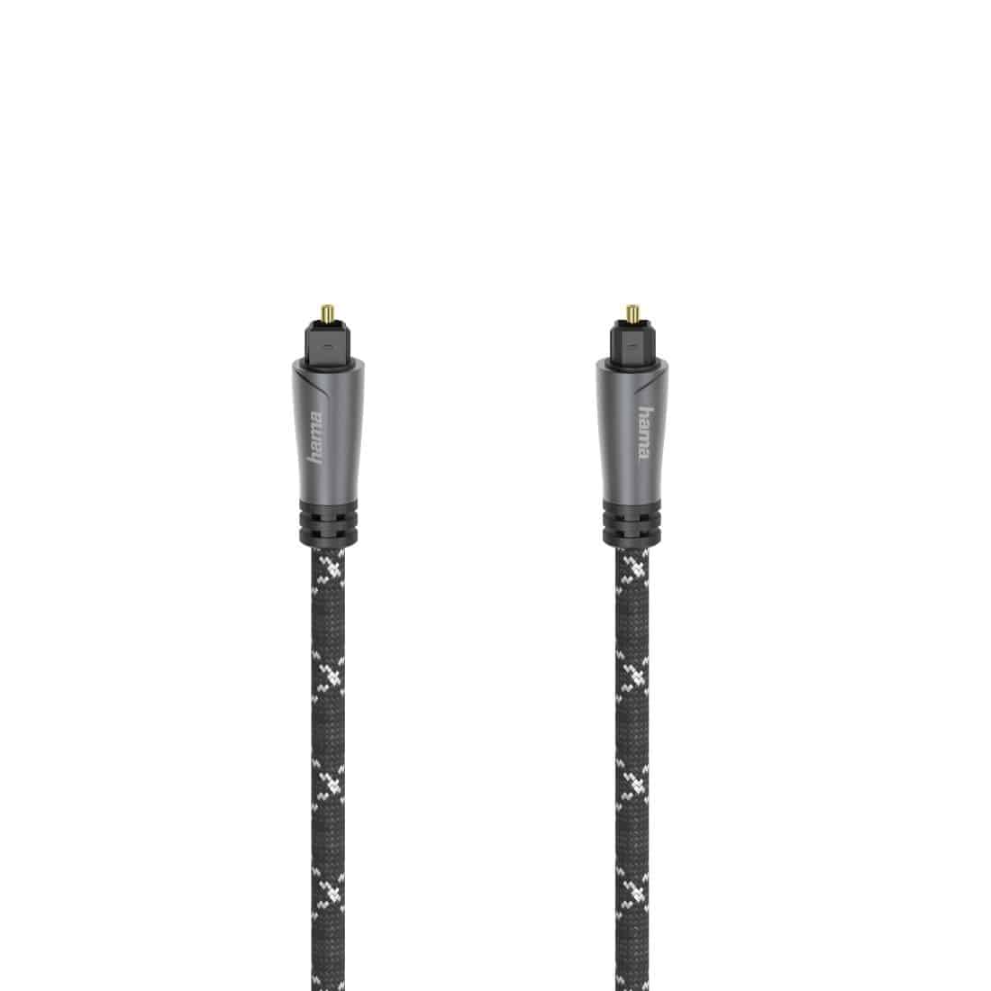 Hama 205139 Audio-Lichtleiter-Kabel Stecker Toslink auf Toslink 1,5 m (Schwarz) 00205139