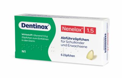 Dentinox Gesellschaft für pharmazeutische Präparate NENE LAX 1,5 Suppos.f.Schulkdr.u.Erw. 6 St 07216625