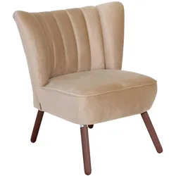 SESSEL Kadisha Bezug Samtvelours Buche nussbaum dunkel / sand