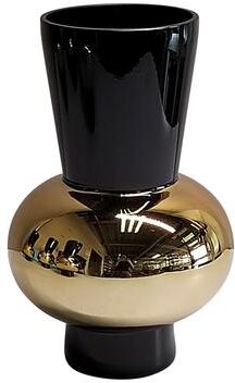 Sagebrook Home Decorative Vase - Black Glass Modern Geometric Totem, 12 in.