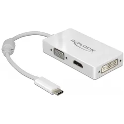 Delock USB-C zu (HDMI, VGA), Video Adapter, Weiss
