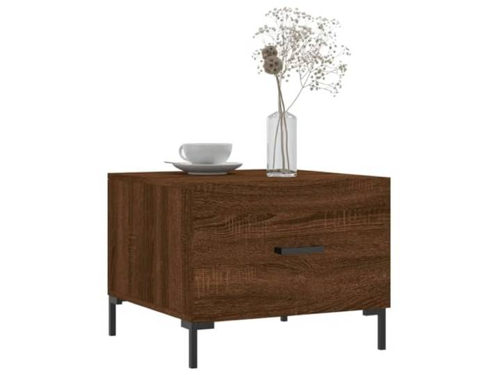KTHLBRH Wohnzimmertische 2 Stück Eiche braun 50 x 50 x 40 cm Mit Aufbewahrungsschublade, Eisenbeinen, robuste Tischplatte, Wohnzimmer-Set