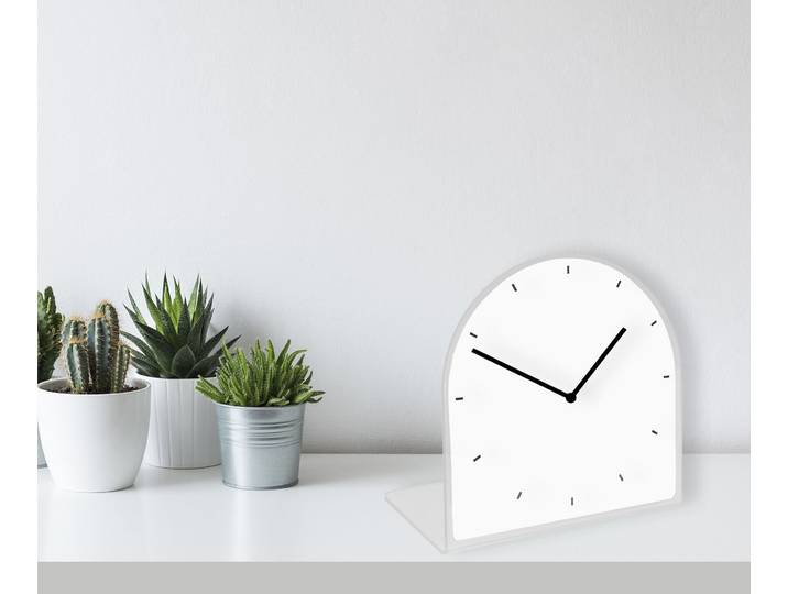 Tischuhr QUEENCE Helene , weiss (weiß), Tischuhren, Tischuhr, Tisch, Uhr, modern, geräuschlos