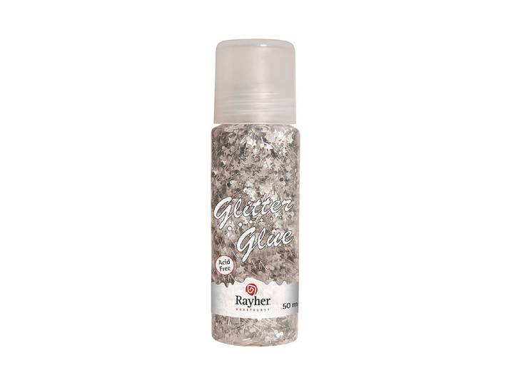 Rayher Glitter-Glue Space Silber 50 ml