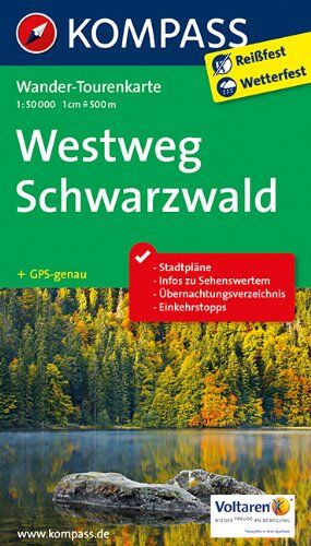 Westweg Schwarzwald: Wander-Tourenkarte. GPS-genau. 1:50000 - Preis vom 12.10.2026 11:37:12 h