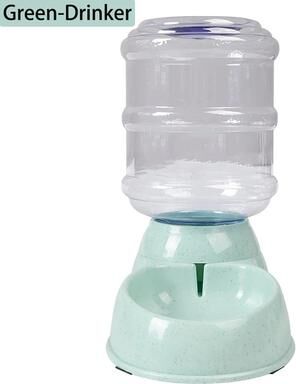 Uplift Treasures Automatic Gravity Pet Feeder And Water Dispenser Set green drinker
