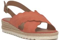 Lucky Brand Tonita Sandal - Women's Accessories Shoes Sandals in Coral Orange, Size 6