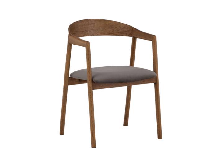 Massivholz Design Stuhl „Langön“ mit Armlehnen Esche Braun/Grau VE DESIGN