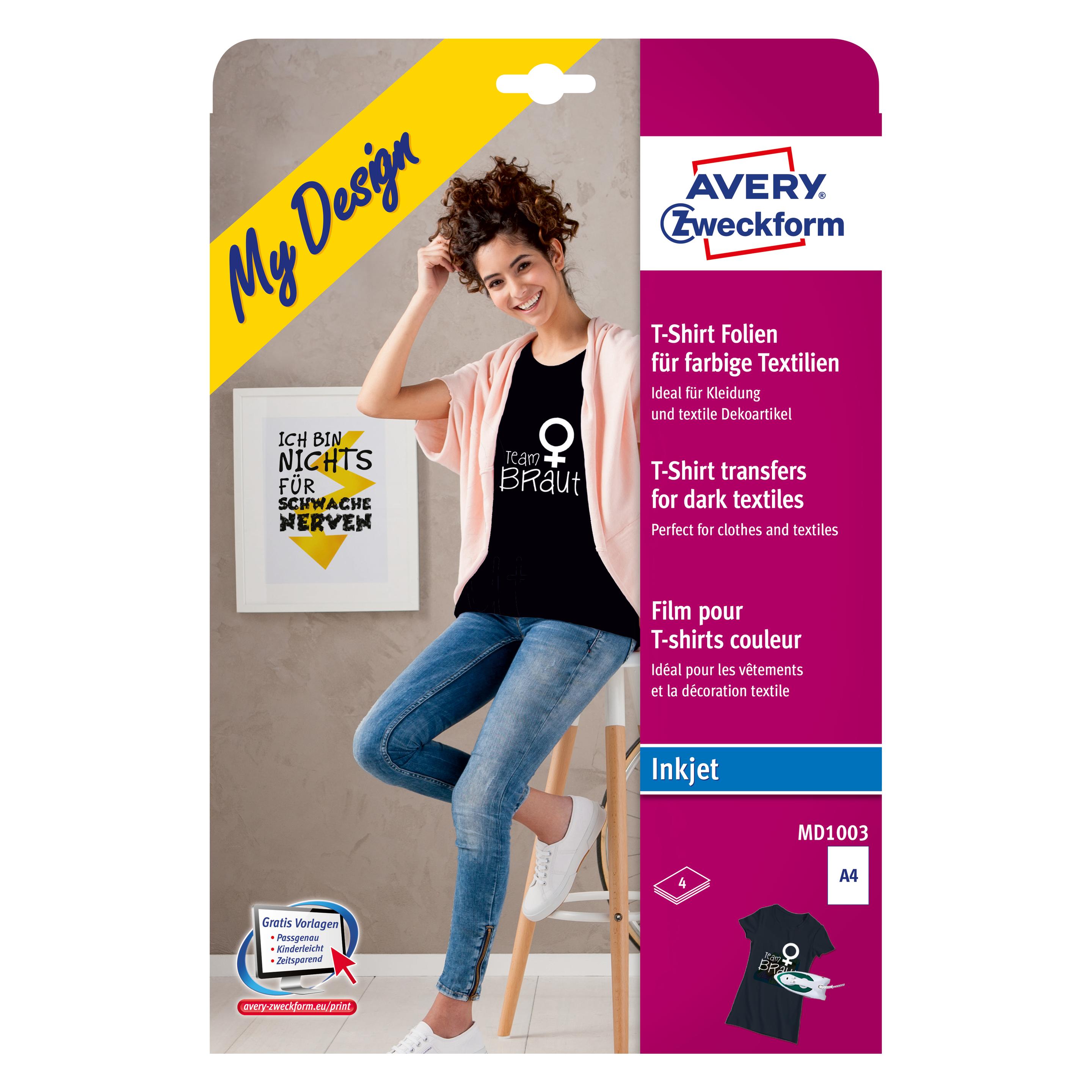 Avery Transferfolien für farbige Textilien (MD1003)