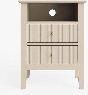 Klair Living "18"" Fluted Nightstand with 2 Drawers, Open Shelf & Gold Hardware"