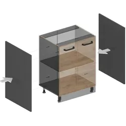 Vicco Seitenblenden für den Unterschrank R-Line, Anthrazit, 2er Set, Geschirrspülerblende, Grau