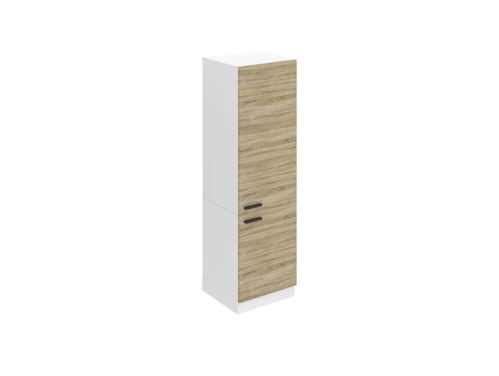 Belini Armoire réfrigérateur Armoire haute Cuisine SSL. 60 cm de largeur et 204 cm de hauteur. Armoire encastrée pour réfrigérateur avec 2 portes\, chêne Sonoma
