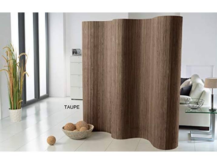 DE-COmmerce Doppelseitiger Bambus Paravent (BxH) 244 cm (Variable Stellbreite) x 185 cm Raumteiler Trennwand Faltwand Shoji Sichtschutz Farbe: Taupe