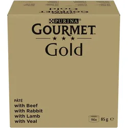 Purina Gourmet Gold Mousse mix 96x85g (Rind, Kaninchen, Lamm, Kalb)