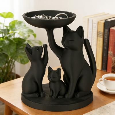ModernMart Black Cat Desk Organizer Tray Retro Cute Desktop Storage Decor Black Cat Desk Organizer Tray Retro Cute Desktop Storage Decor