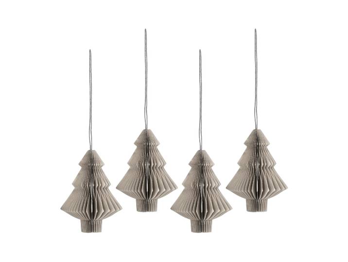 Scandi Living Boules de Noël Tree lot de 4 Beige