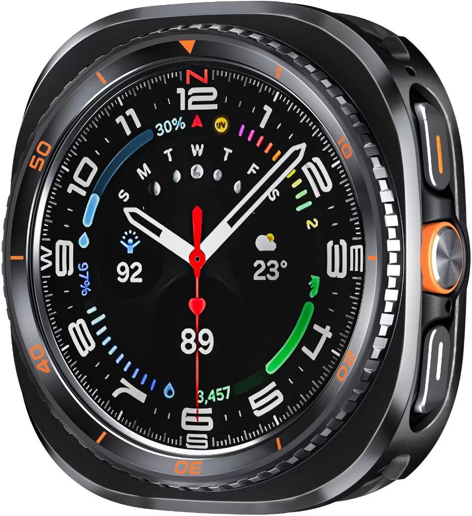 INF 47mm Metall Schutzhülle Kompatibel mit Samsung Galaxy Watch Ultra 7/8C - Verwandeln Sie Ihre Uhr Schwarz Orange