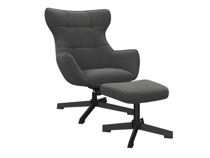 Relaxsessel Bogota Leinenoptik grau, 360° drehbar